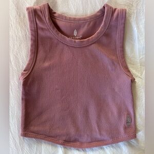 Free People Free Throw Muscle Tank Sleeveless Ribbed Crop Top - Mauve